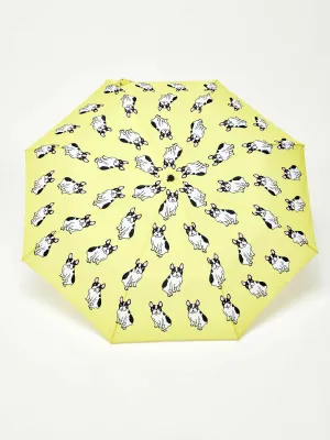 French Bulldog Yellow Eco-Friendly Compact Duck Umbrella