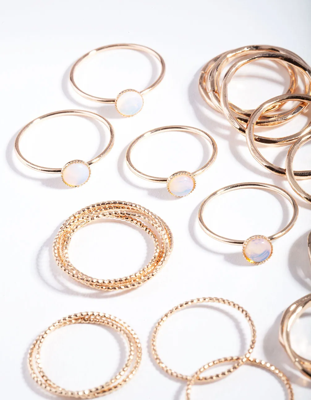 Gold Moonstone Textured Fine Ring 1Pack