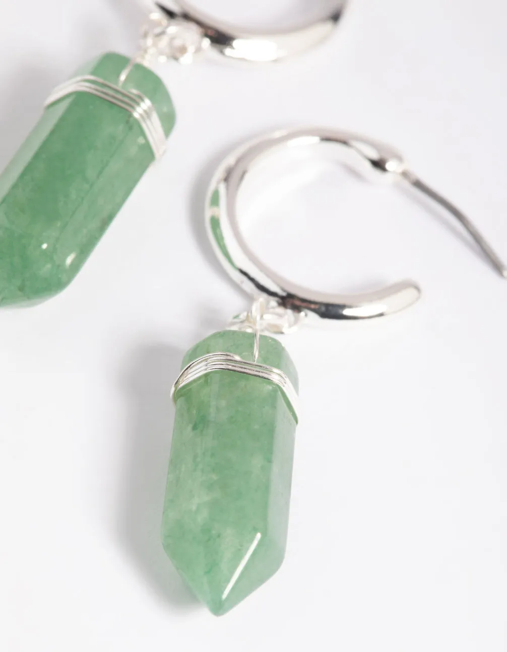 Green Fluorite Shard Hoop Earrings