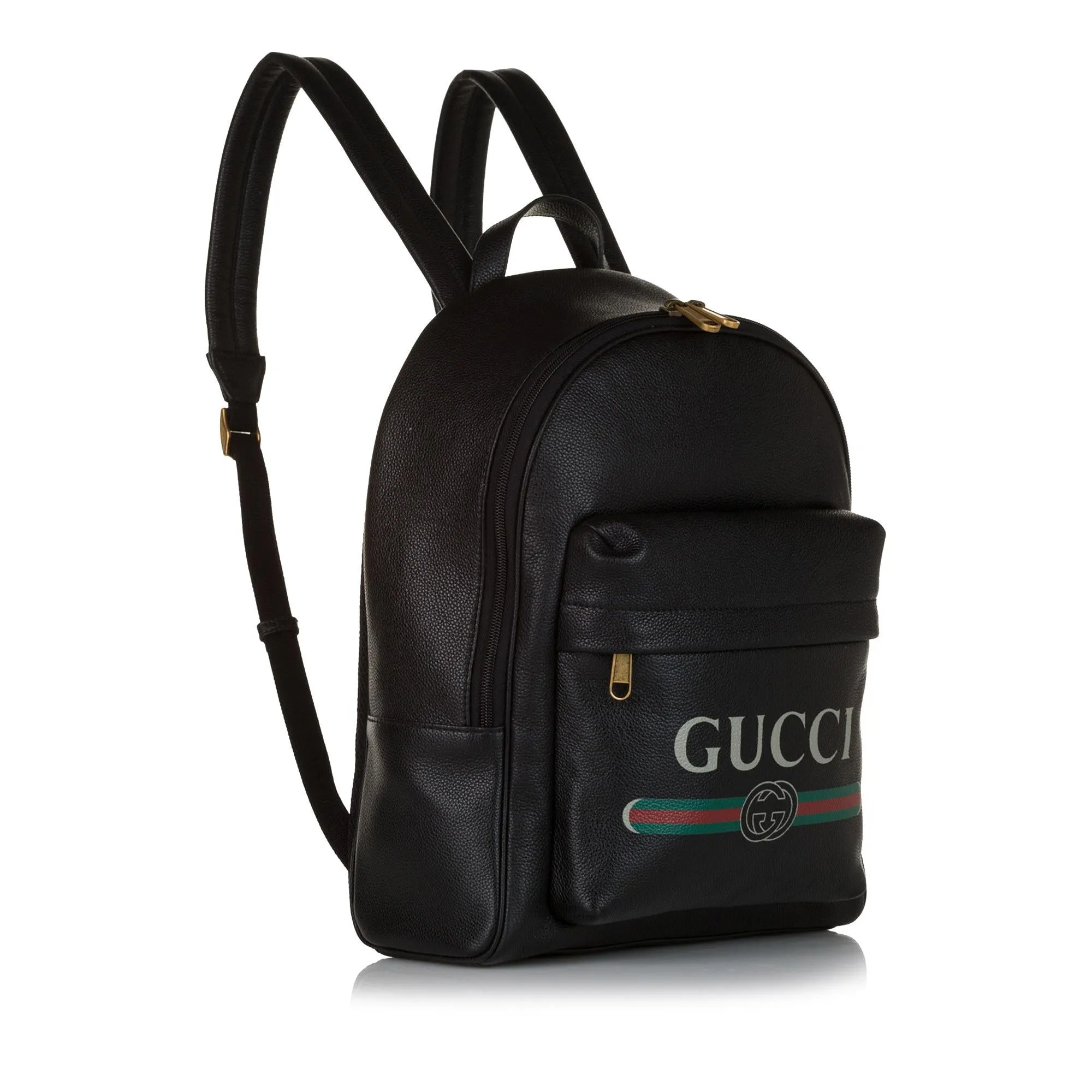 Gucci Logo Leather Leather Backpack