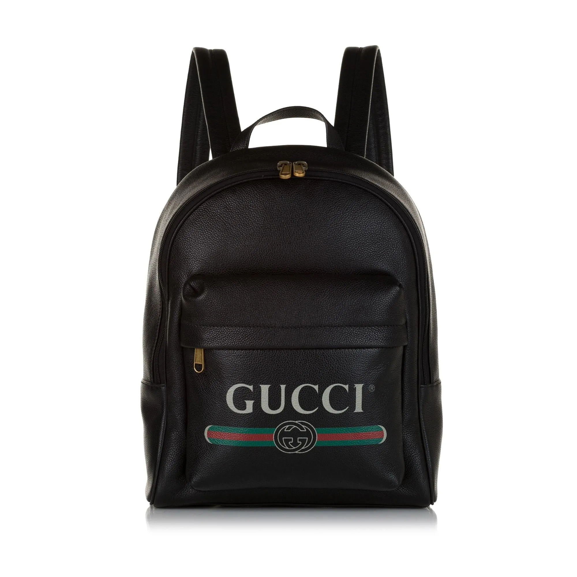 Gucci Logo Leather Leather Backpack