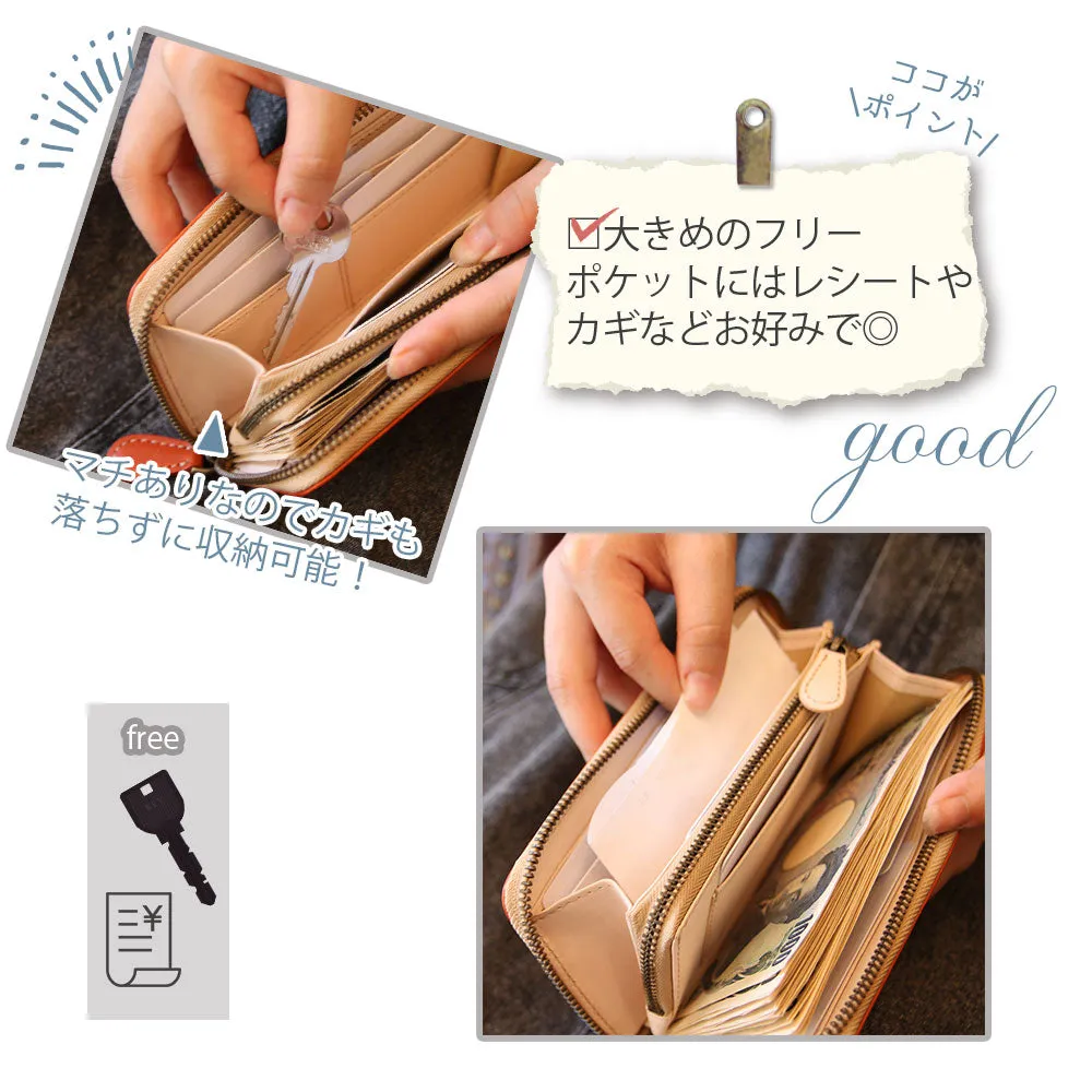 High Quality Tochigi Leather Compact Small Size Long Wallet, Handmade in Japan