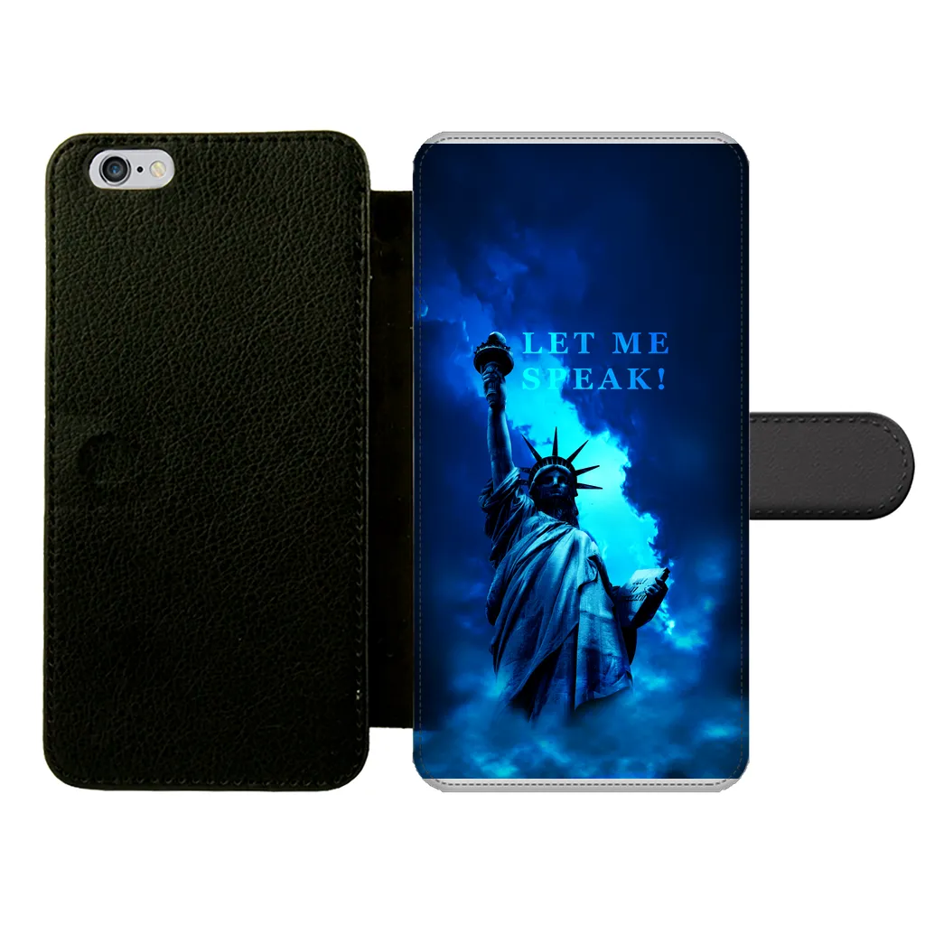 Lady Liberty Front Printed Wallet Cases