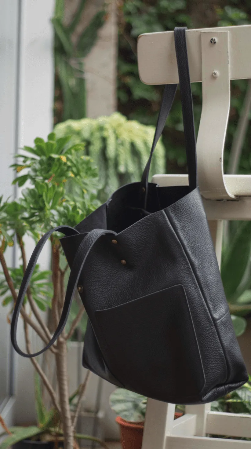 Leather tote bag - Jacarandá