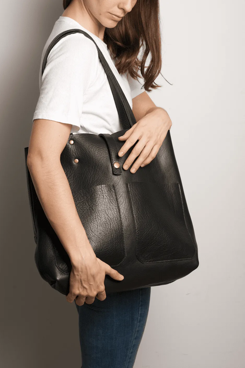 Leather tote bag - Jacarandá