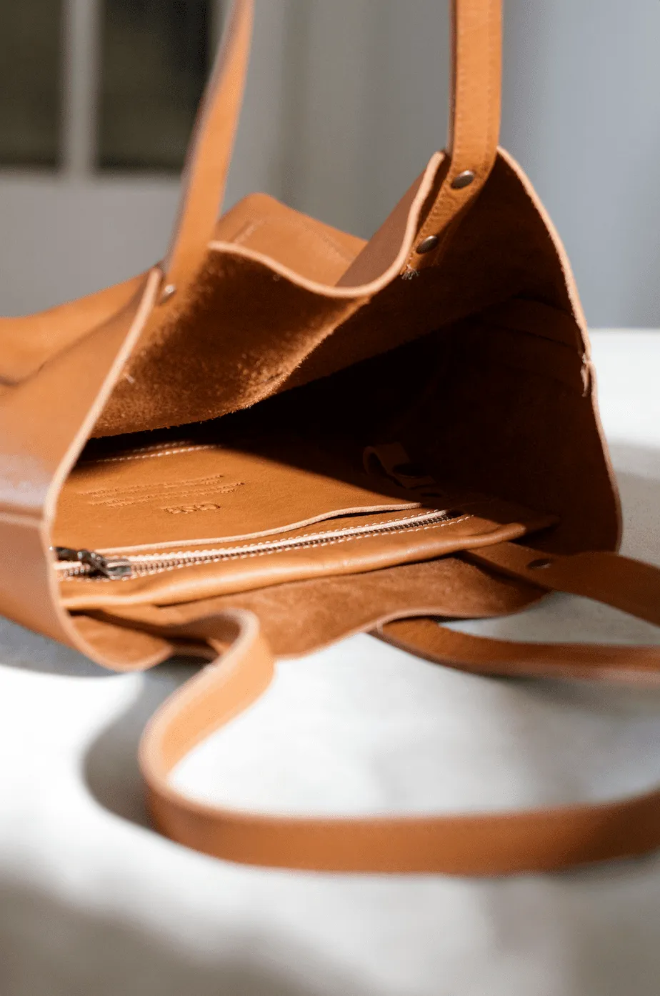 Leather tote bag - Jacarandá