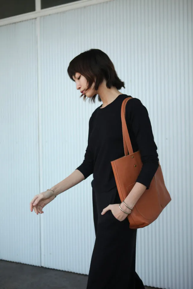 Leather tote bag - Jacarandá