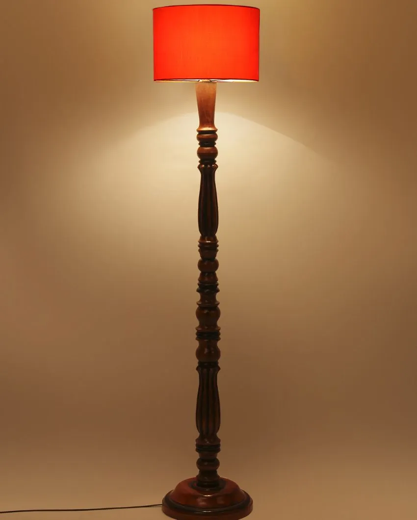 Luxurious Cotton Wooden Floor Lamp | 5 Feet
