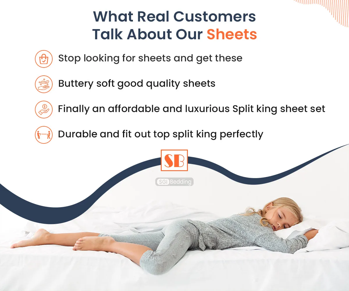 Luxurious Royal Blue Split Head Sheets - 600TC