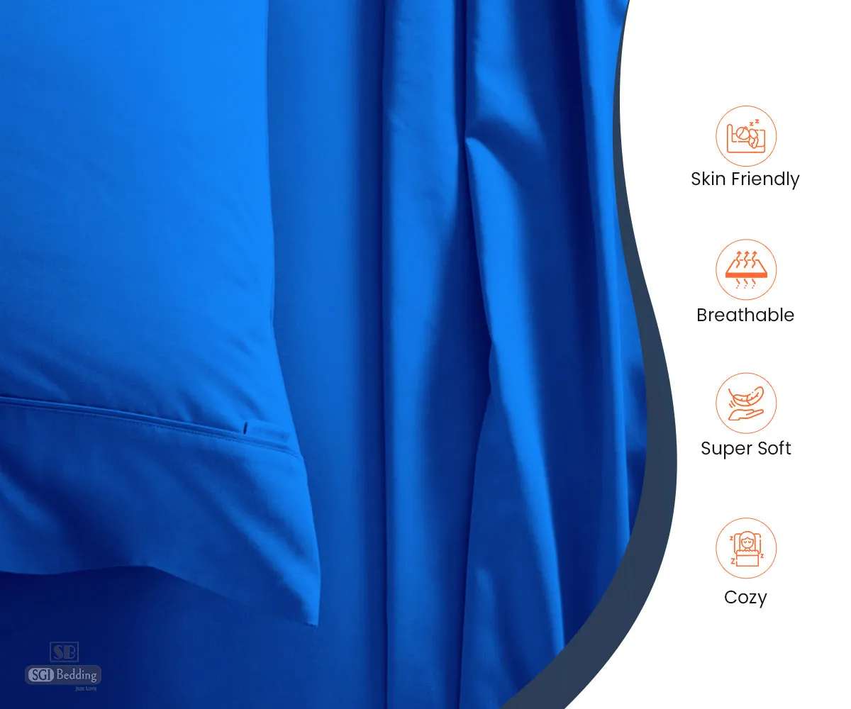Luxurious Royal Blue Split Head Sheets - 600TC