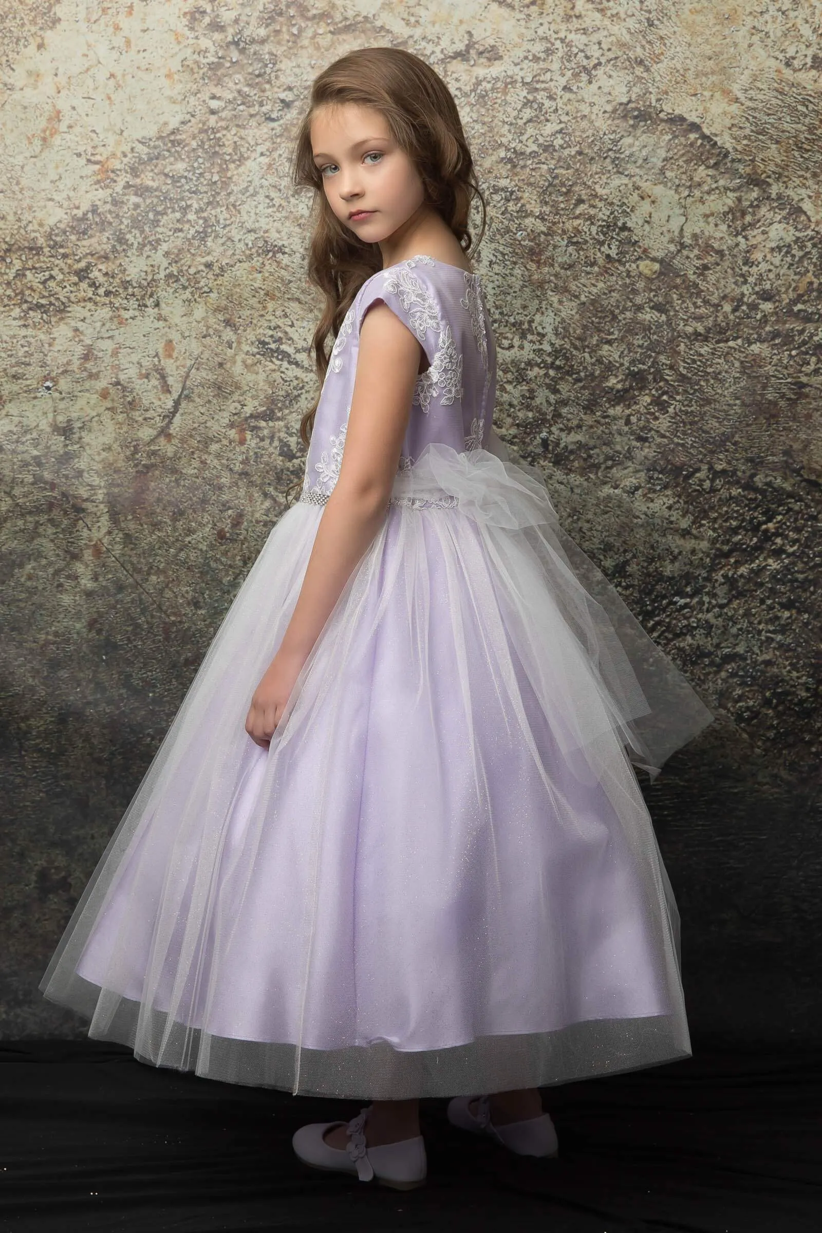 Luxurious Silk & Glittery Tulle Top Burgundy
