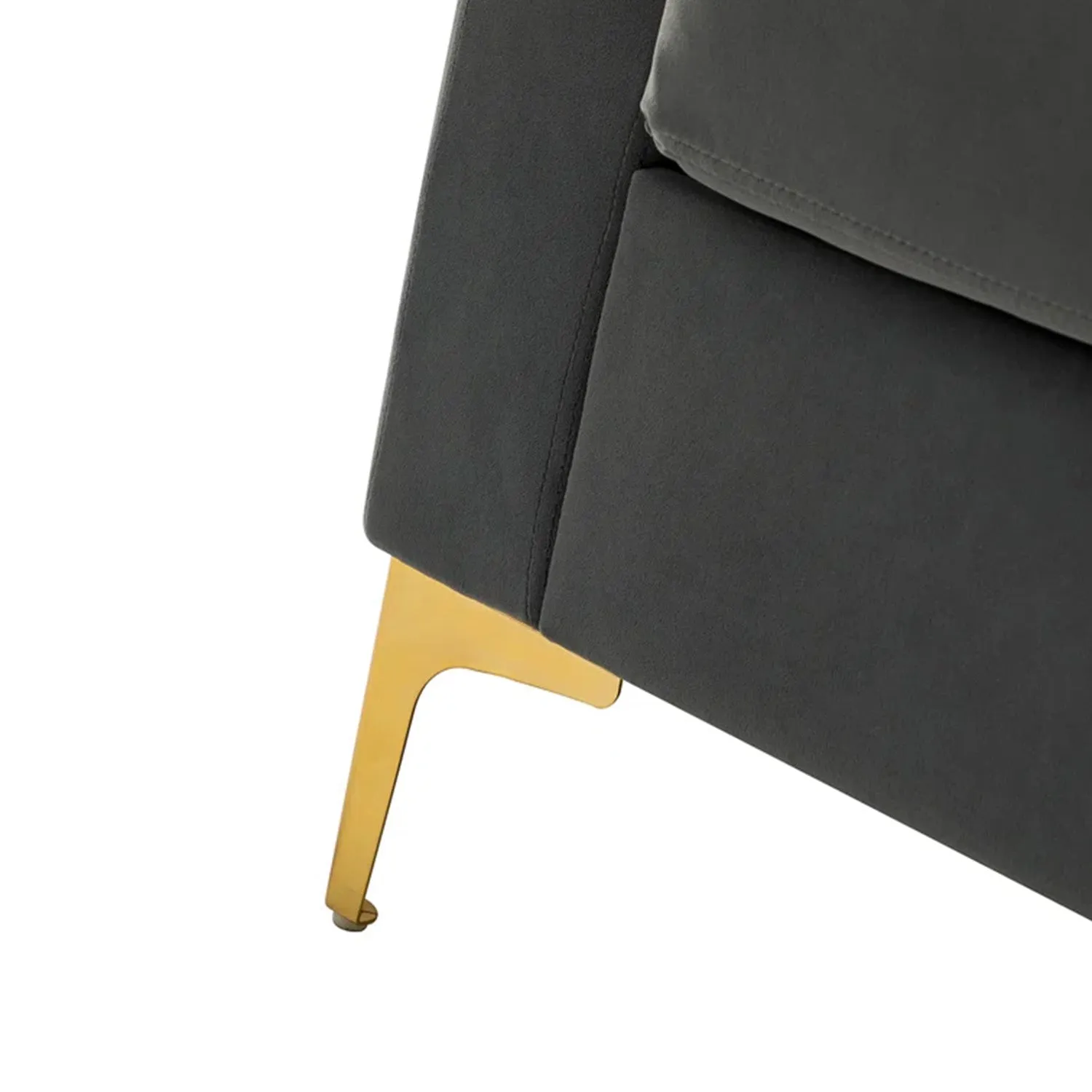 Luxurious Velvet Accent Chair Gold Grey
