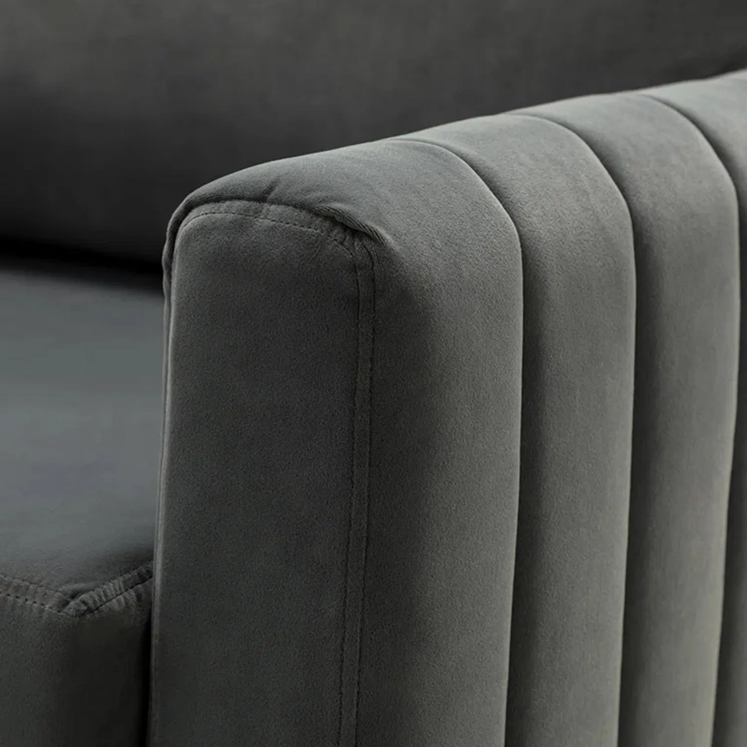 Luxurious Velvet Accent Chair Gold Grey