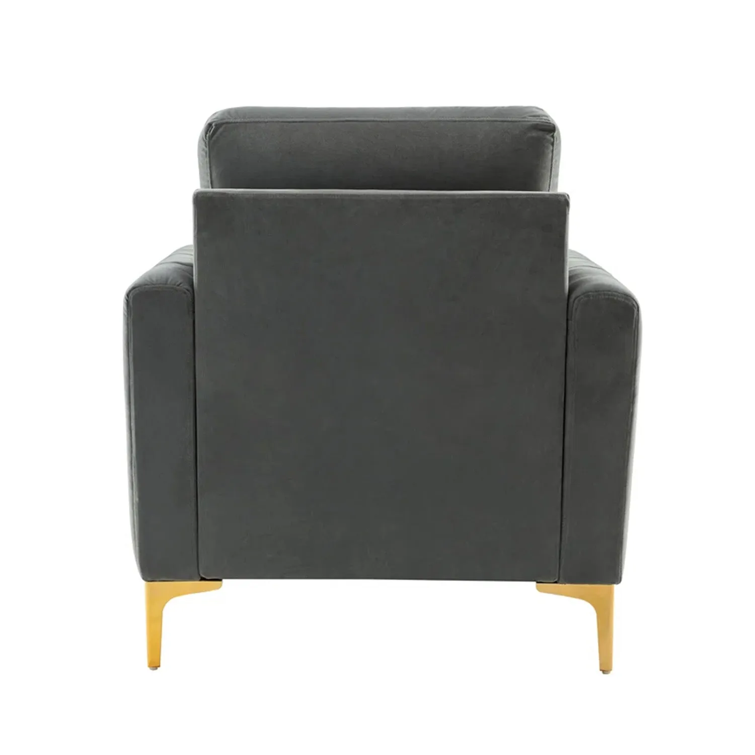 Luxurious Velvet Accent Chair Gold Grey