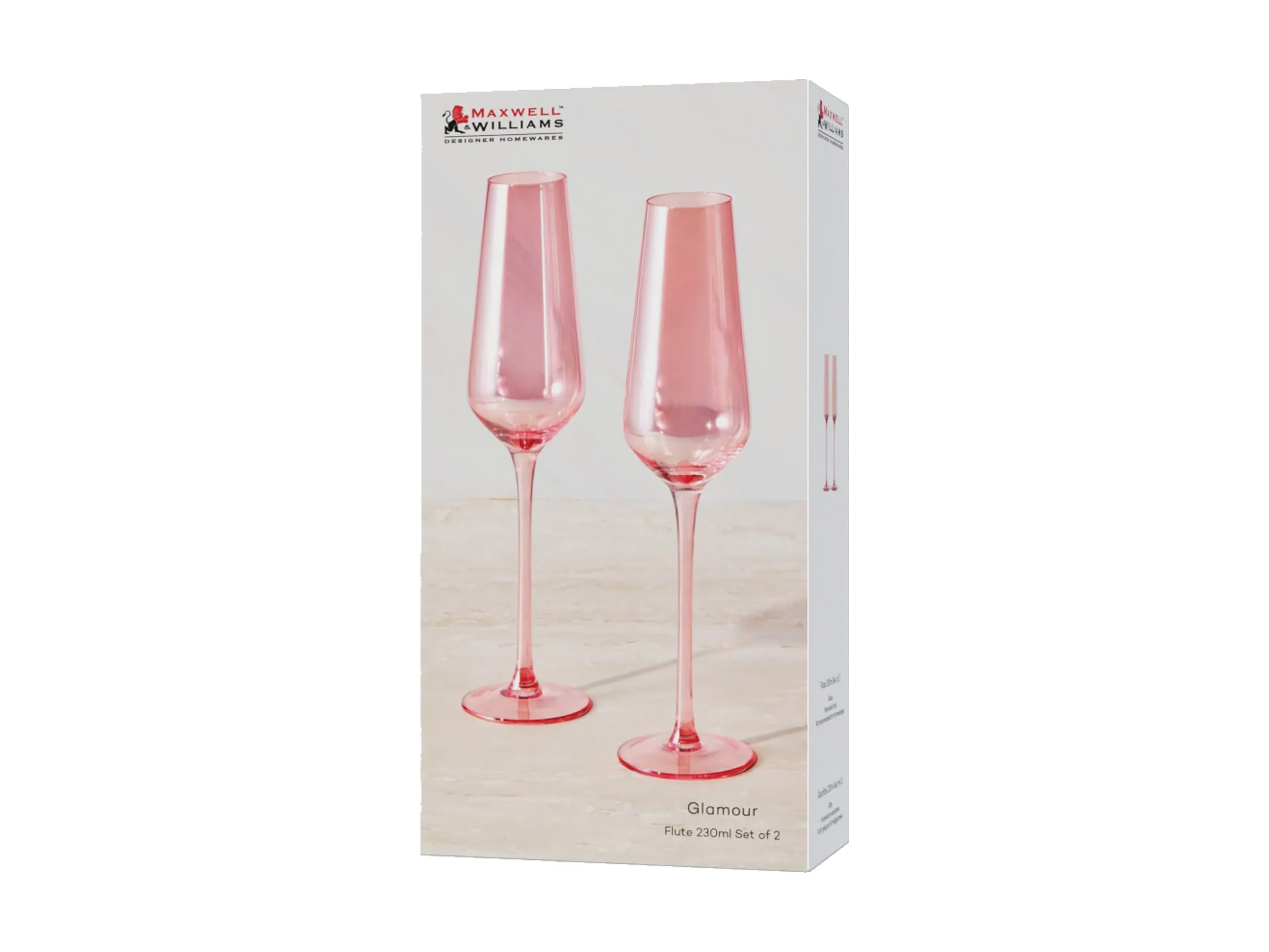 Maxwell & Williams Glamour Flute Set of 2 - Pink