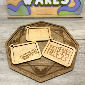 “Mini Trays” KEYCHAINZ - Natural Wood Keychain