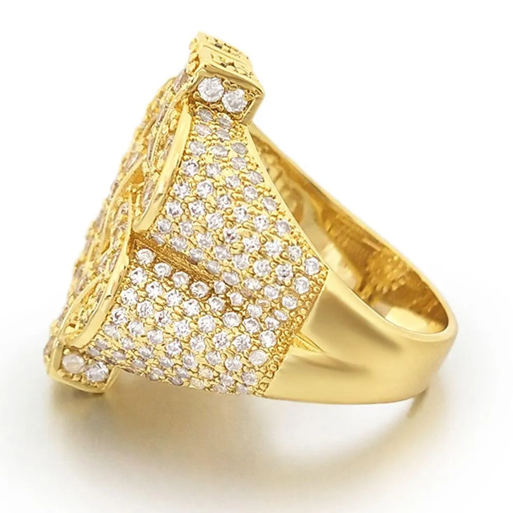 Money Dollar Sign CZ Eternity Band Hip Hop Ring