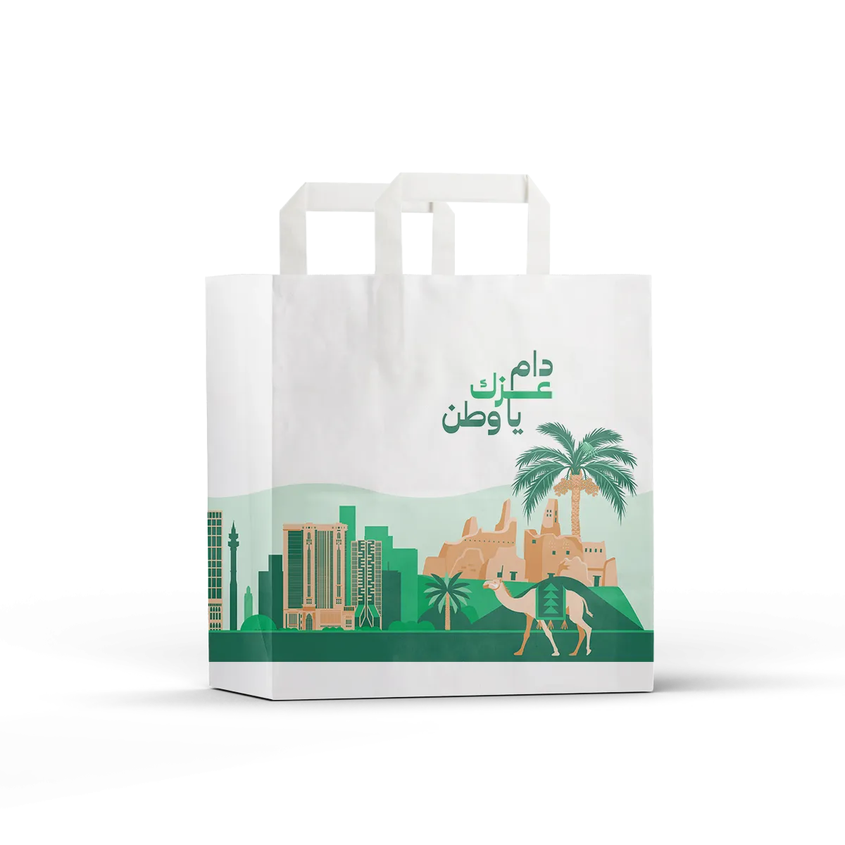 National Day Theme- Flat Handle Paper Bag 250 pcs. Size 29x15x30 cm