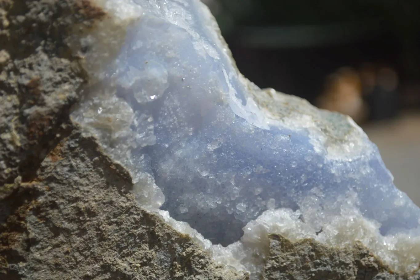 Natural XXL Blue Lace Agate Geode Specimen x 1 From Malawi