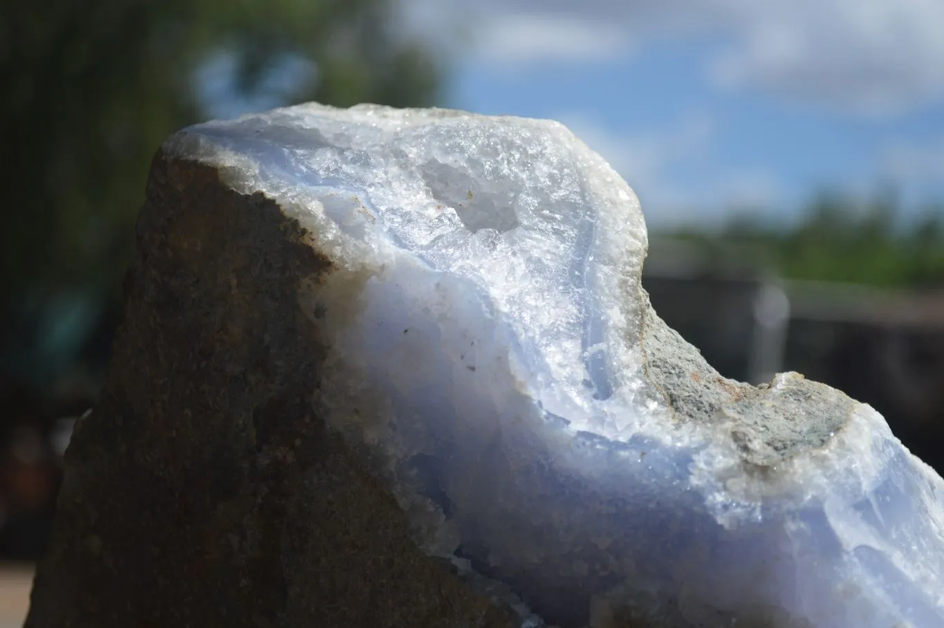 Natural XXL Blue Lace Agate Geode Specimen x 1 From Malawi