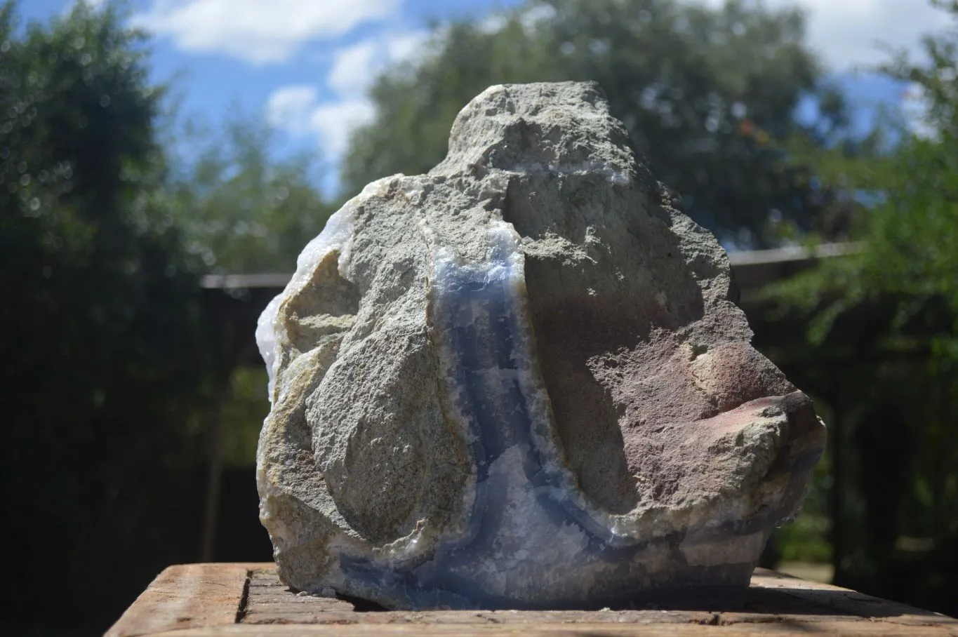 Natural XXL Blue Lace Agate Geode Specimen x 1 From Malawi