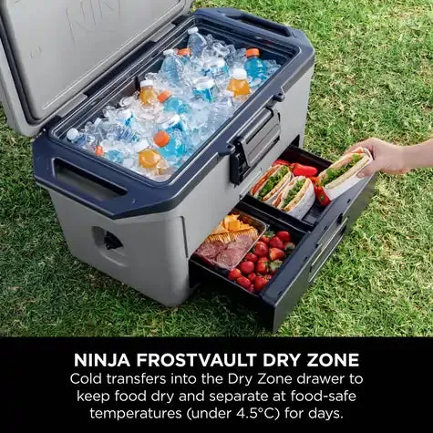 Ninja FB151UKGY FrostVault 50QT/47L Hard Drinks Cooler Box with Dry Zone, Slate Grey
