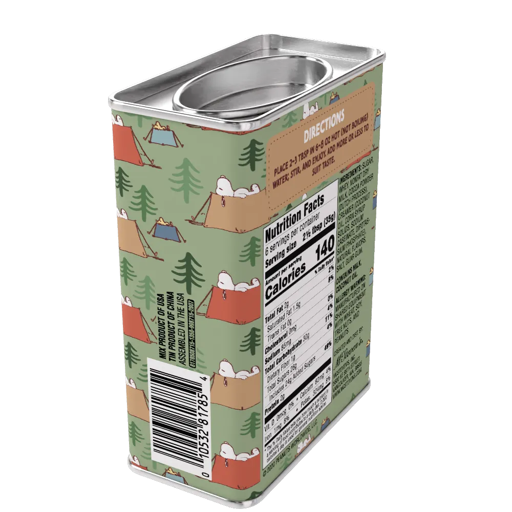 Peanuts® Snoopy Camp Life Chocolate Cocoa (8oz Rectangle Tin)