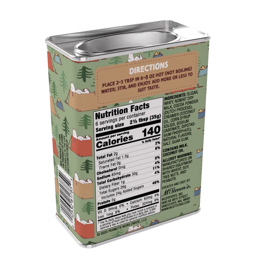 Peanuts® Snoopy Camp Life Chocolate Cocoa (8oz Rectangle Tin)