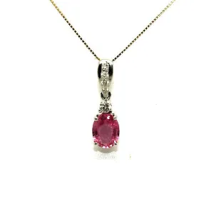 Pink Sapphire And Diamond Classic Pendant Ad No. 0545