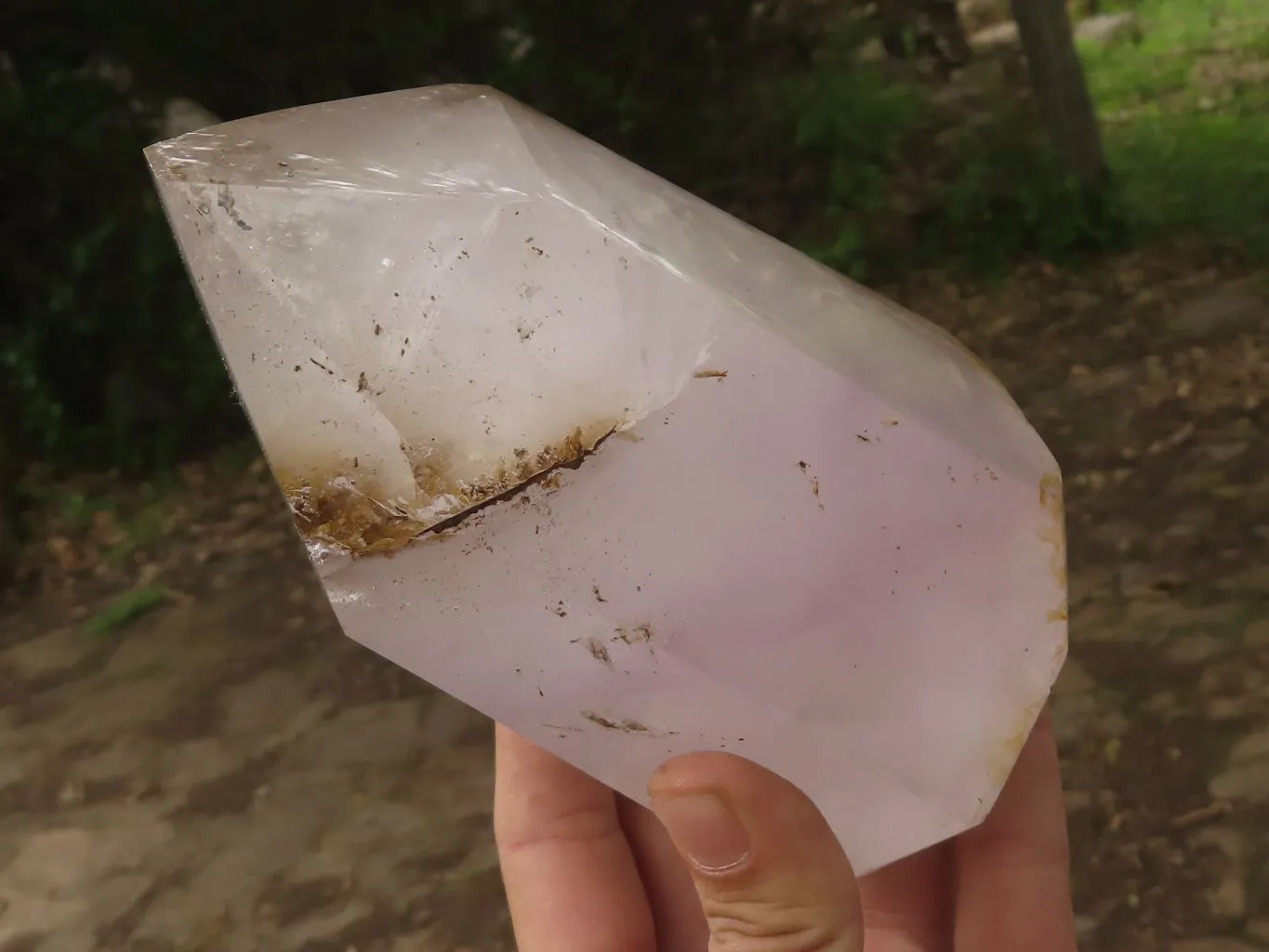 Polished Extra Large Window Amethyst Point x 1 From Akansobe, Madagascar