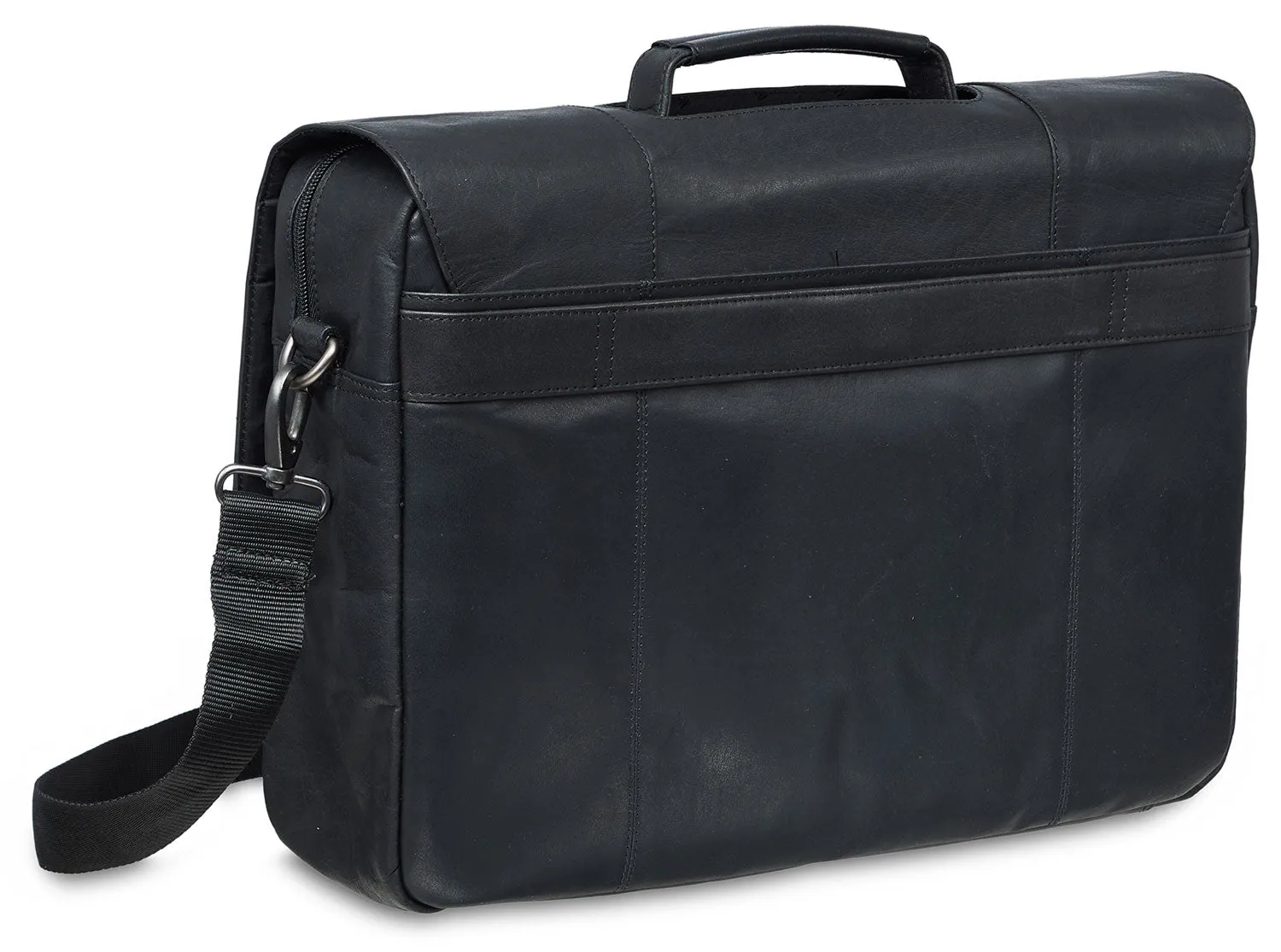 Porthole Briefcase for 15.6" Laptop / Tablet with RFID Secure Pocket, 16" x 4" x 11", Black