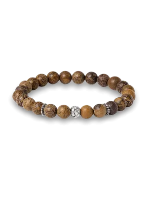 Semi Precious Bead Bracelet - Brown