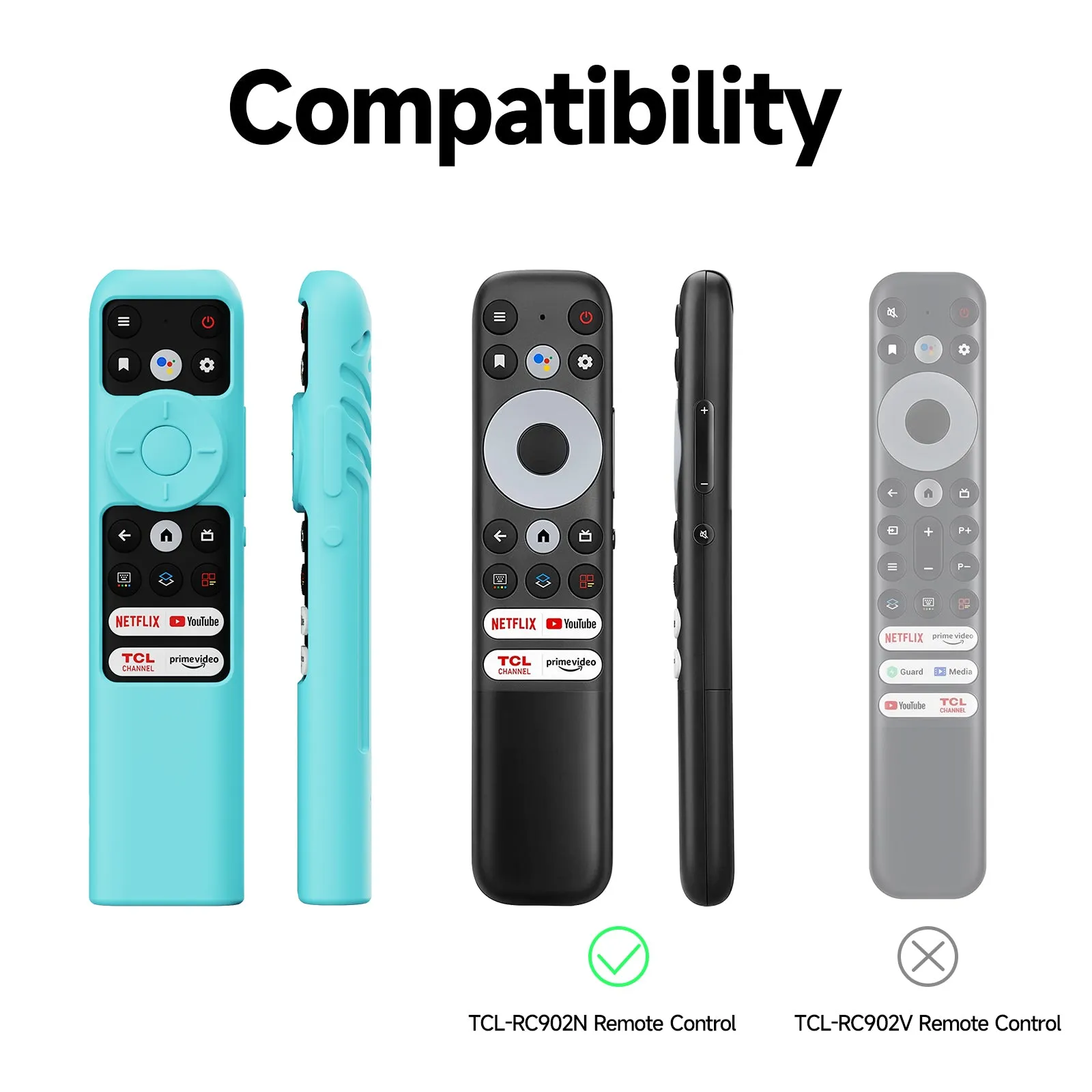 Silicone Shockproof Cover for TCL RC902N FMR1 TV Remote Control Protective Case