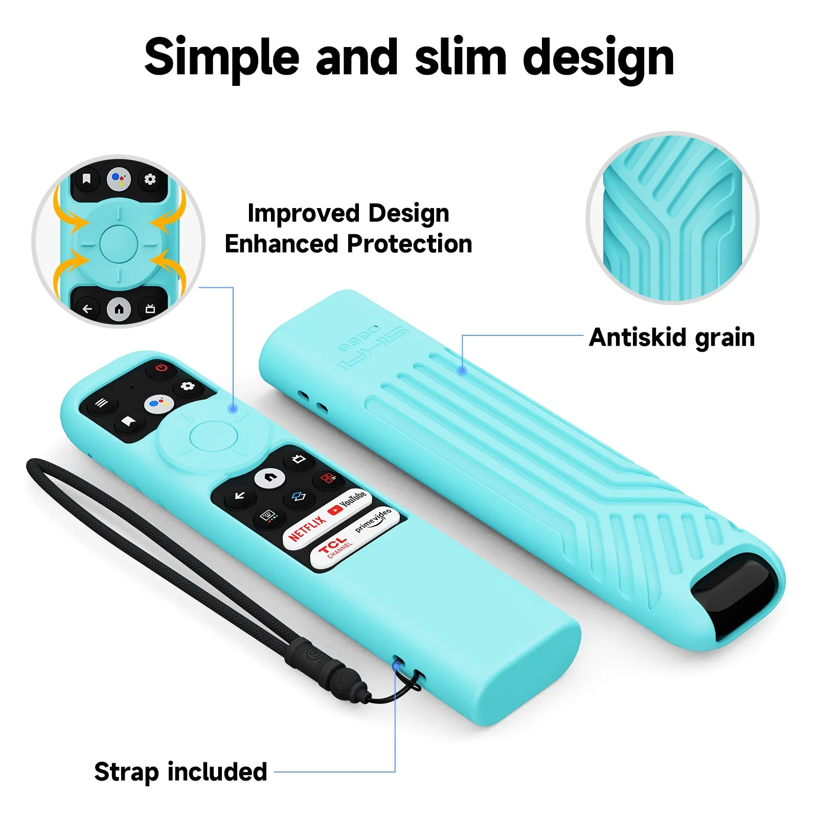 Silicone Shockproof Cover for TCL RC902N FMR1 TV Remote Control Protective Case