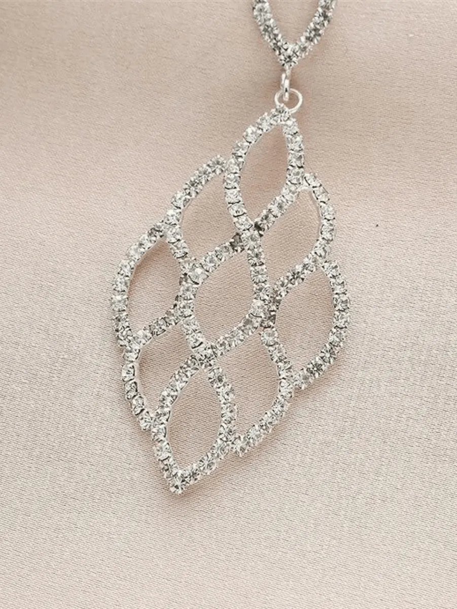 Silver Cutout Leaf Unique Earrings