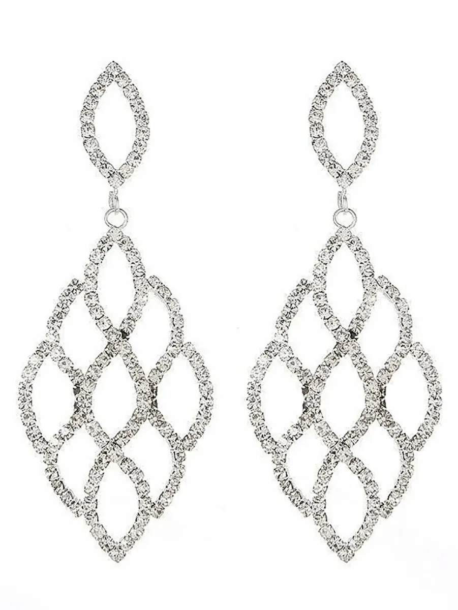 Silver Cutout Leaf Unique Earrings