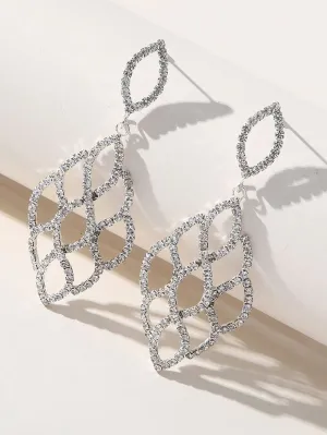 Silver Cutout Leaf Unique Earrings