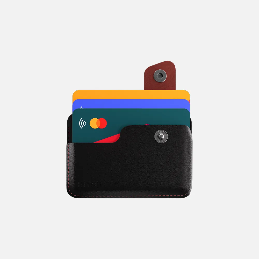 Snap Cardholder - Black/Burgundy