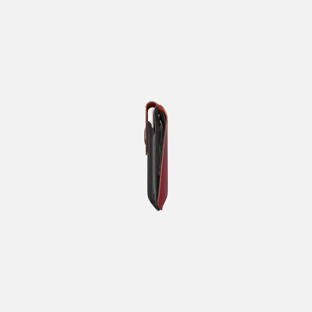 Snap Cardholder - Black/Burgundy