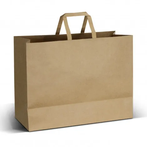 Stock Kraft Flat Handle Paper Bag Landscape-Extra Large (SKP-14T)