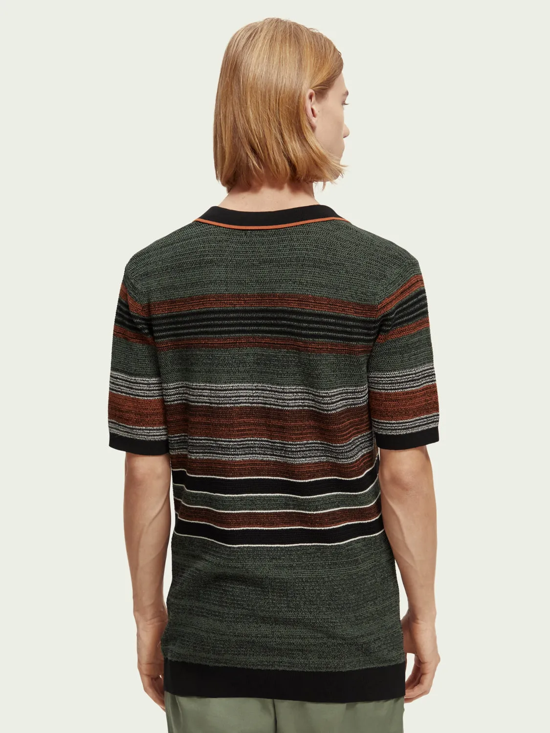 STRIPED KNIT POLO