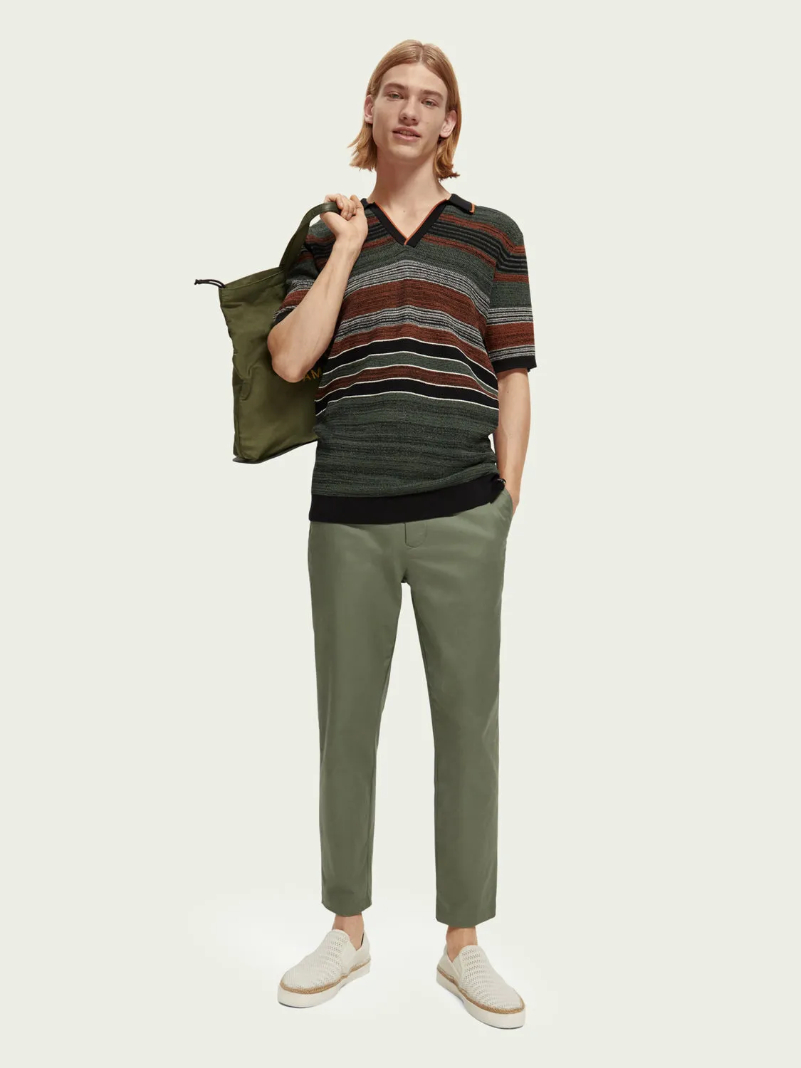 STRIPED KNIT POLO