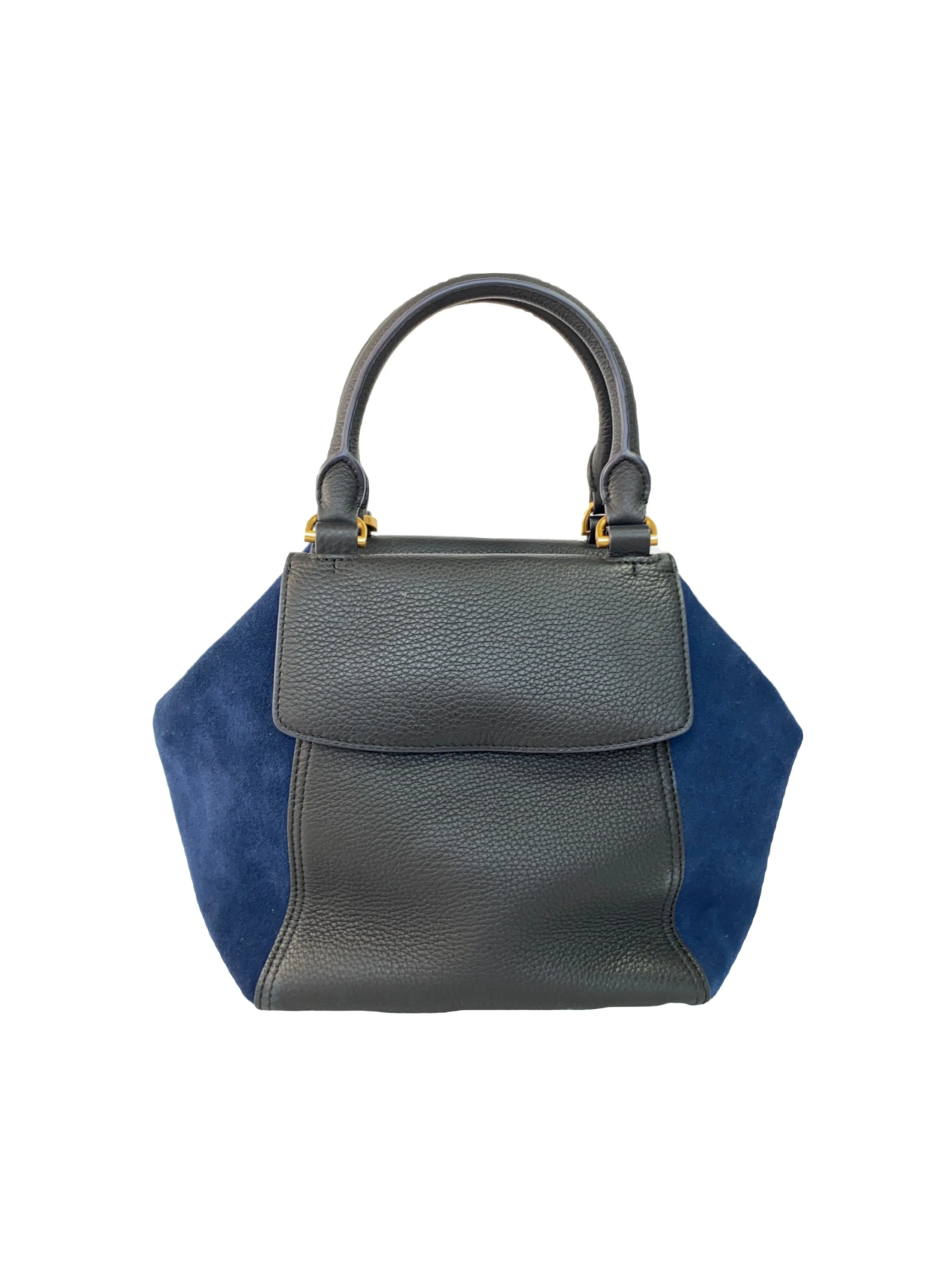 Tory Burch navy half moon satchel