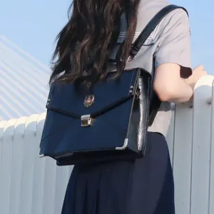 UAKISS  -  Japanese JK Bags for Women High-capacity Messenger Bag Solid PU Uniform Shoulder Bag All Match Popular Briefcase 2024 сумка