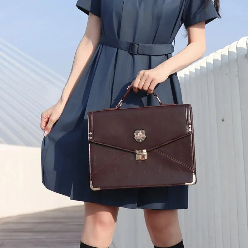 UAKISS  -  Japanese JK Bags for Women High-capacity Messenger Bag Solid PU Uniform Shoulder Bag All Match Popular Briefcase 2024 сумка
