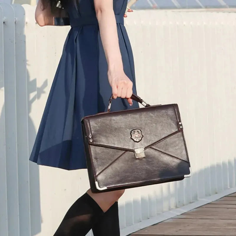 UAKISS  -  Japanese JK Bags for Women High-capacity Messenger Bag Solid PU Uniform Shoulder Bag All Match Popular Briefcase 2024 сумка