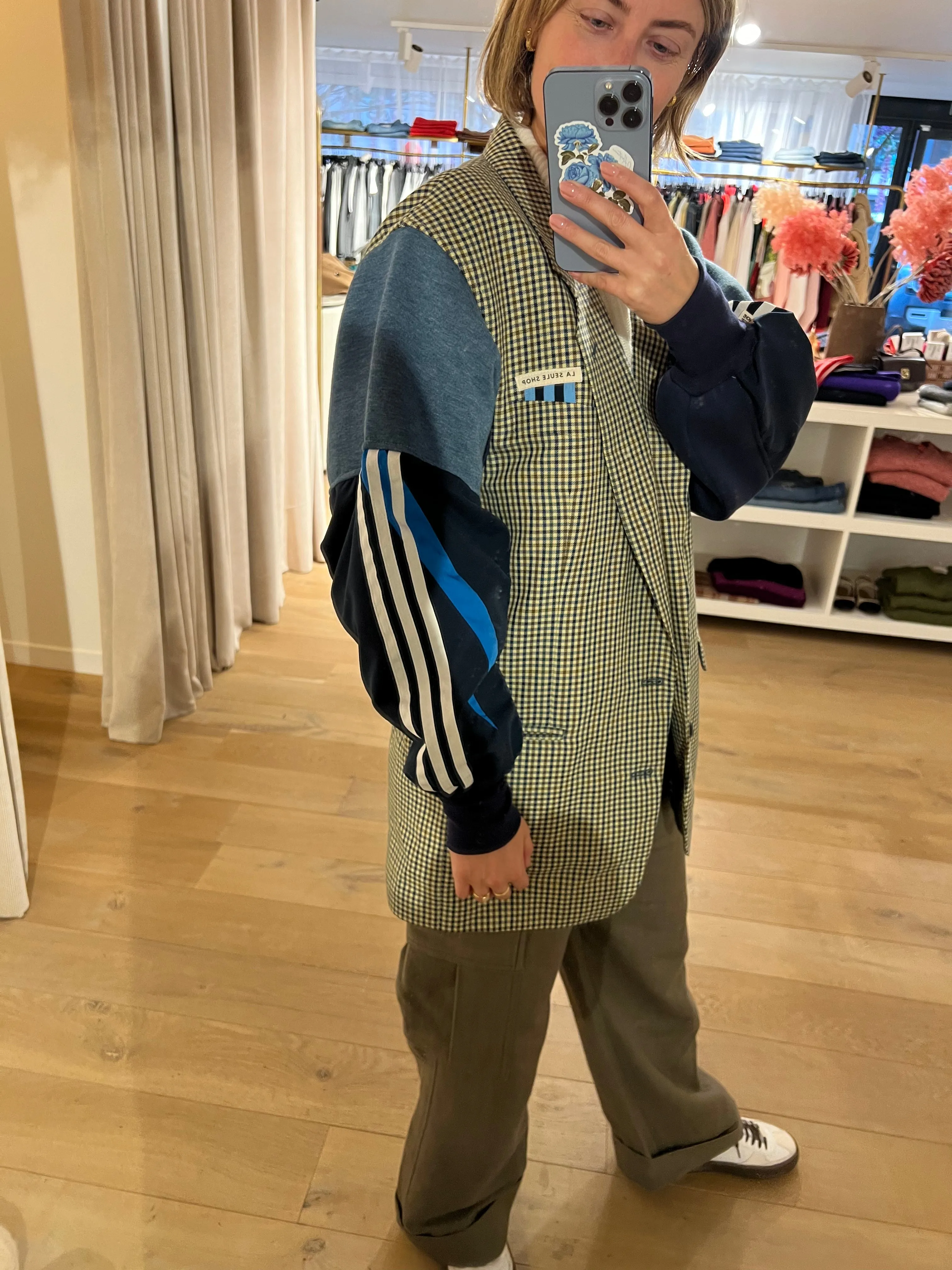 Unique Blazer Khaki/blauw