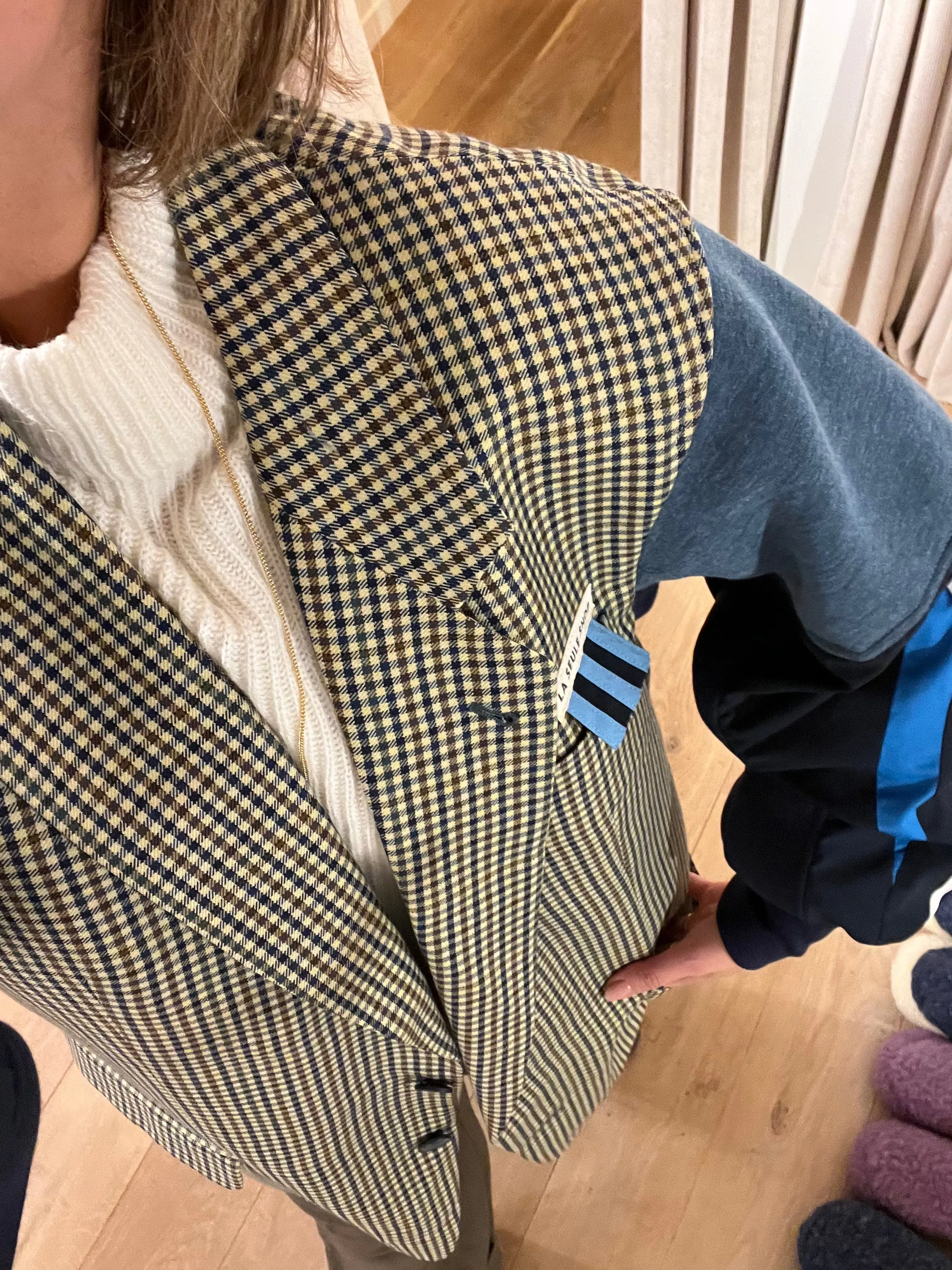 Unique Blazer Khaki/blauw
