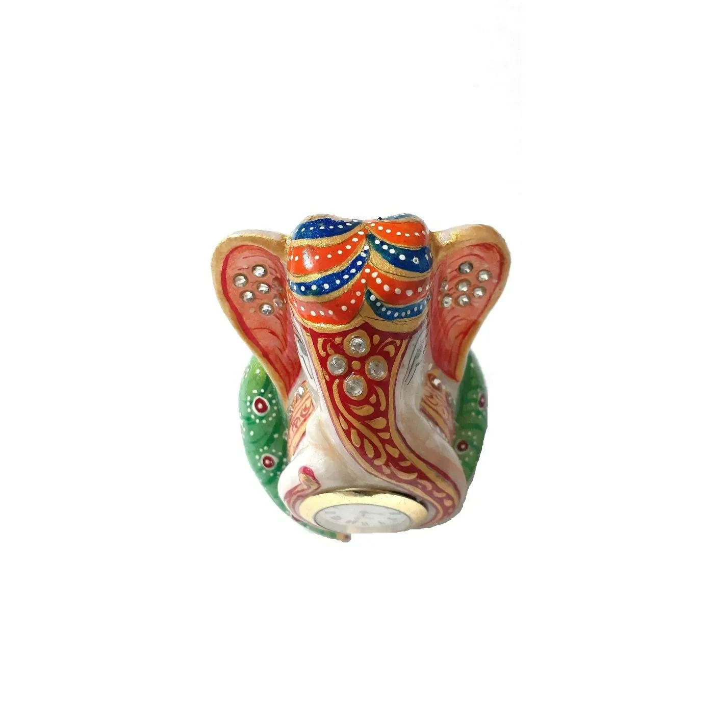 Unique Indian Crafts Marble Table Clock Ganesh Painted Handmade