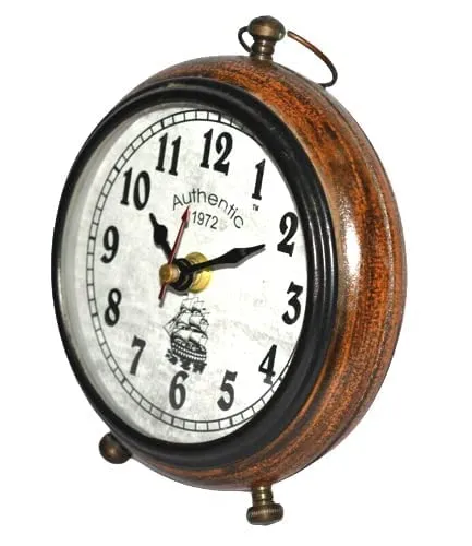 Unique Nautical Handmade Wooden Table Top Clock Desk Clock |Authentic 1972| Antique Stayle Home & Office Study Living Room Decoration Table Clock Gift Item